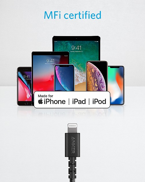 Anker PowerLine Select+ USB-C to MFI Lightning 1.8m Black