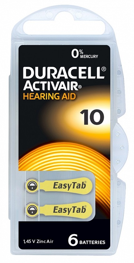 Duracell ActivAir10 PR70 Hearing Aid Batteries 6pcs