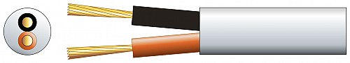 Mercury Speaker Cable Double Insulated 2x1.15mm White 100m 801.817UK