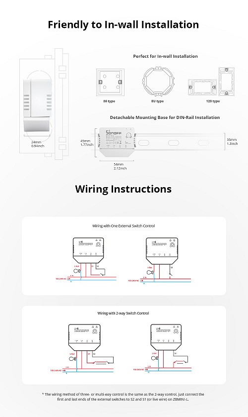 Sonoff ZBMINI-L Zigbee 3.0 Smart Switch
