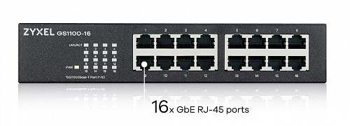 Zyxel 16-Port Gigabit Ethernet Switch R/M GS1100-16
