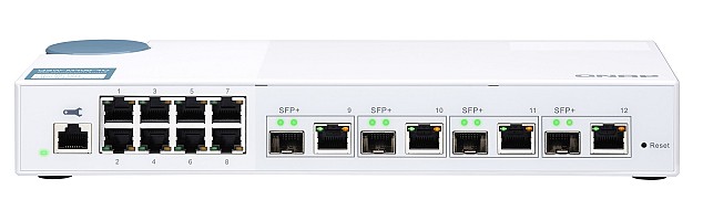 QNAP 12-Port 10GbE Managed Switch with 4x 10GbE SFP+/RJ45 Combo Ports & 8x 1GbE RJ45 Ports QSW-M408-4C