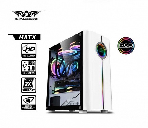 Armaggeddon TRON HOLO 3 Micro ATX Gaming Case White