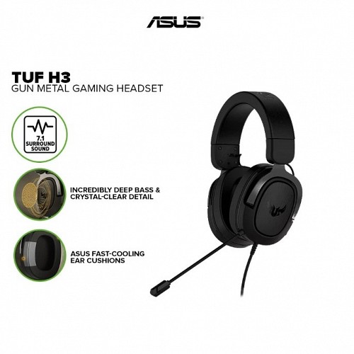 ASUS Gaming Headset 3.5mm TUF GAMING H3 Gun Metal