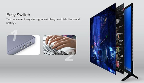 Unitek KVM HDMI 4K60Hz Switch 2-1 with 4-Port USB Hub V307A