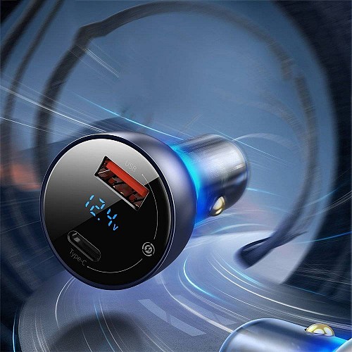 Baseus Digital Display Dual USB Car Charger 63W