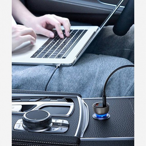 Baseus Digital Display Dual USB Car Charger 63W