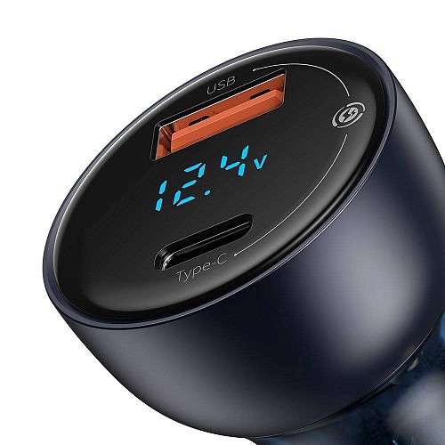Baseus Digital Display Dual USB Car Charger 63W