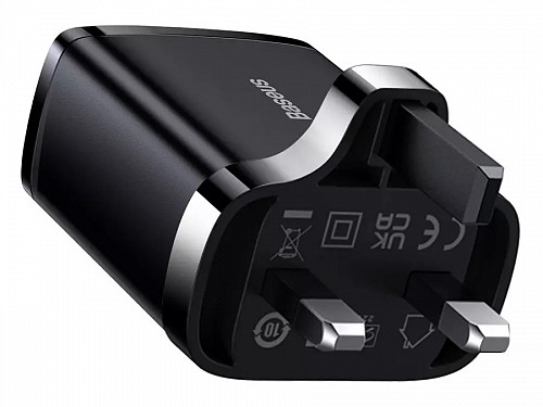 Baseus Charger Wall 30W USB-C/2xUSB-A UK Black