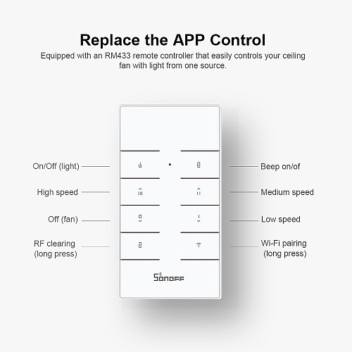 Sonoff WiFi Smart Ceiling Fan-Light Controller IFAN04 3A