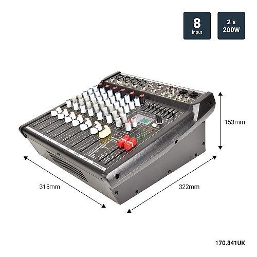 Citronic CSP408 8 Channel Mixer & Amplifier 400W with DSP 170.841UK