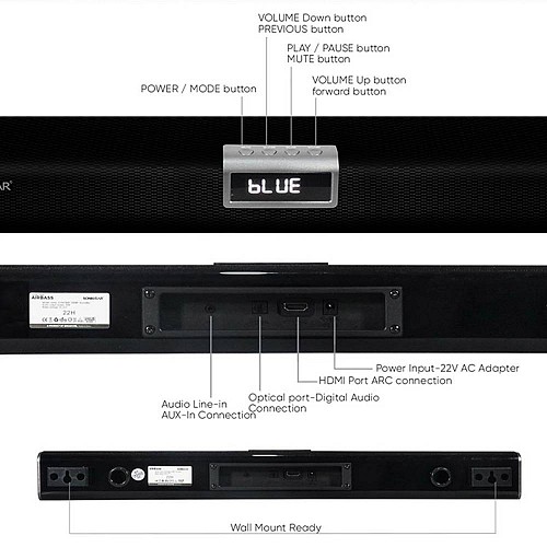 SonicGear SONICBAR 5300BT 140W Soundbar with Wireless SubWoofer BT & HDMI
