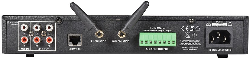 Adastra S460-WIFI Amplifier WIFI/BT/USB 4x30W@8ohm 103.146UK