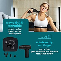 Homedics PGM-45BK Novo Mini Massage Gun Heated Percussion with 4 Massage Heads & Travel Case