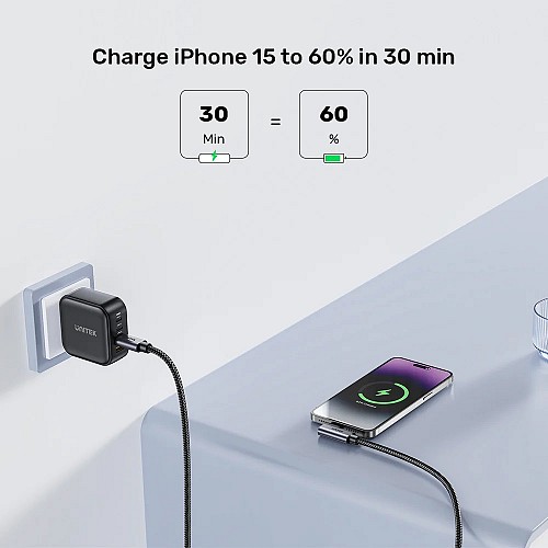 Unitek MC USB-C Cable PD100W L-Shape 1.0m C14123BK-1M