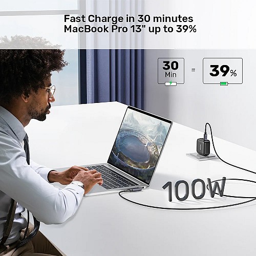 Unitek MC USB-C Cable PD100W L-Shape 3.0m C14123BK-3M