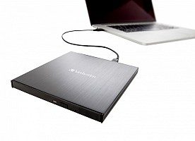 Verbatim External Slimline CD/DVD Writer USB 3.2 USB-C Black