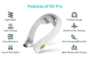 SKG K5 Pro Neck Massager with 4 modes of Pulse & 3 Level Heating