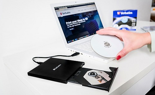 Verbatim External Slimline CD/DVD Writer USB 3.2 USB-C Black