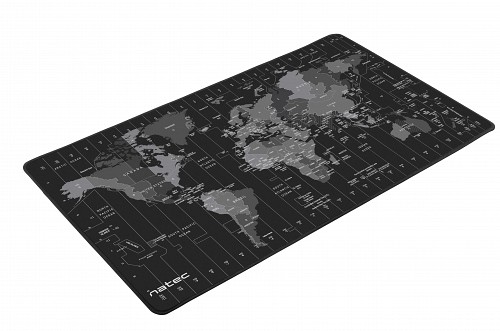 Natec TIME ZONE MAP XL Mousepad Grey Black