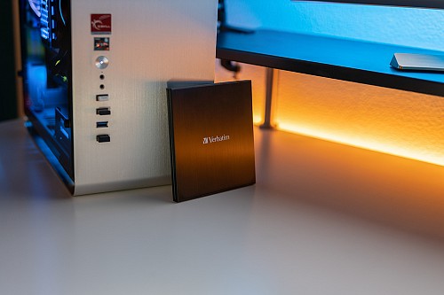 Verbatim External Slimline CD/DVD Writer USB 3.2 USB-C Black