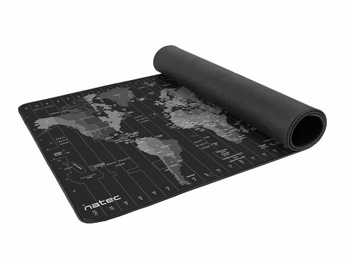 Natec TIME ZONE MAP XL Mousepad Grey Black