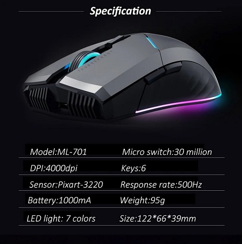 Thunderobot ML701 Wireless Gaming Rechargeable Mouse