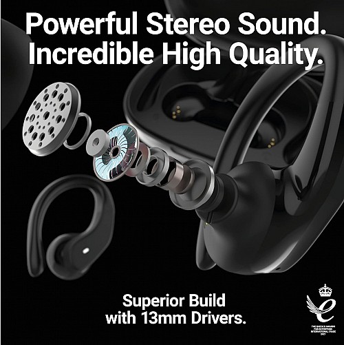 Majority TRU-Sport TWS Earphones IPX7 Black