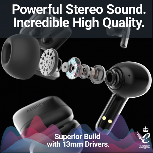 Majority TRU-1 TWS Sports Earphones IPX7 Black