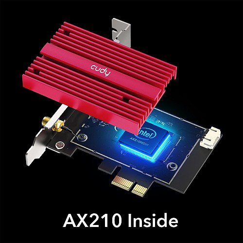 Cudy PCIe Adapter AX5400 Tri-Band Wi-Fi 6E Bluetooth 5.2 WE3000S