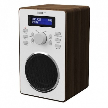 Majority BARTON Radio Digital FM,LED Display,Dual Alarms,Snooze Oak