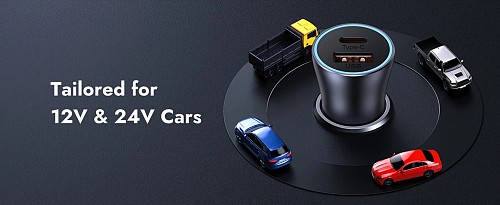 Baseus Golden Contactor Max Car Charger C+C 60W Dark Gray