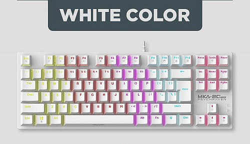 Armaggeddon MKA-2C Neo White Mechanical Gaming Keyboard 87 Brown Keys