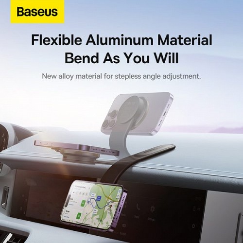 Baseus C02 Pro Wireless Dashboard Magnetic Car Charger Black