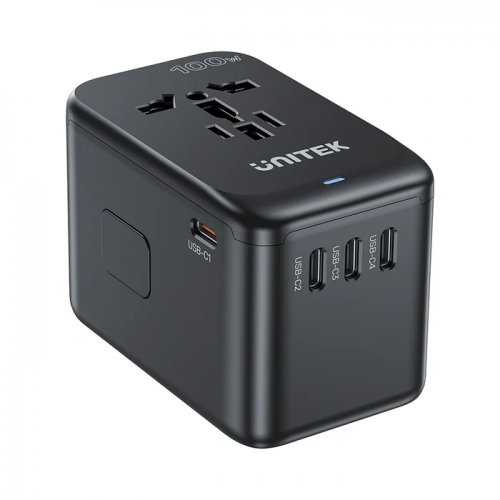Unitek World Travel Adapter & 100W Charger EU/UK/US 4xUSBC+1xUSBA P1123A