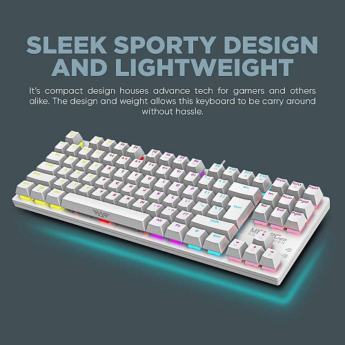Armaggeddon MKA-2C Neo White Mechanical Gaming Keyboard 87 Brown Keys