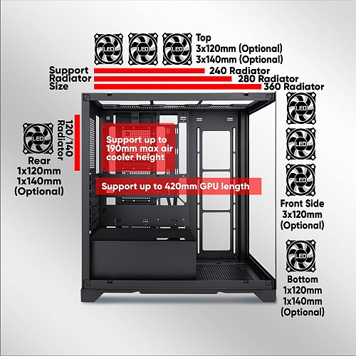 Armaggeddon Aquaron Xtreme EATX Gaming Case Black