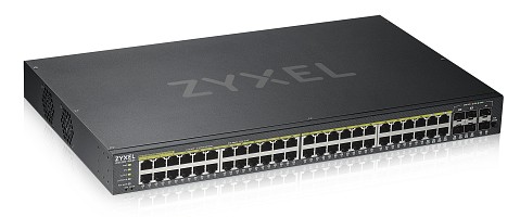 Zyxel Switch PoE Gigabit Managed Cloud 48PoE + 4RJ45/SFP Combo +2SFP 375W GS192048HPV2