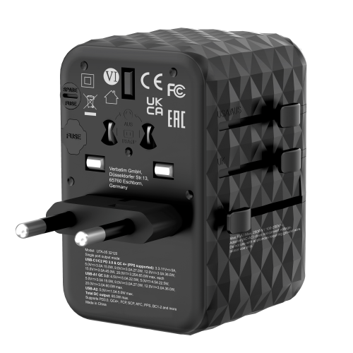 Verbatim Charger Travel Adapter World to World GAN III 65W 2xC 2xA UTA-05