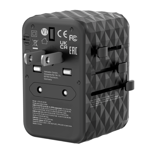Verbatim Charger Travel Adapter World to World GAN III 65W 2xC 2xA UTA-05