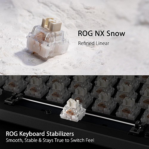 ASUS Gaming Keyboard Mechnanical Tri-Mode 2.4Ghz/Bluetooth/USB WristRest ROG STRIX SCOPE II 96 Wireless NXSW