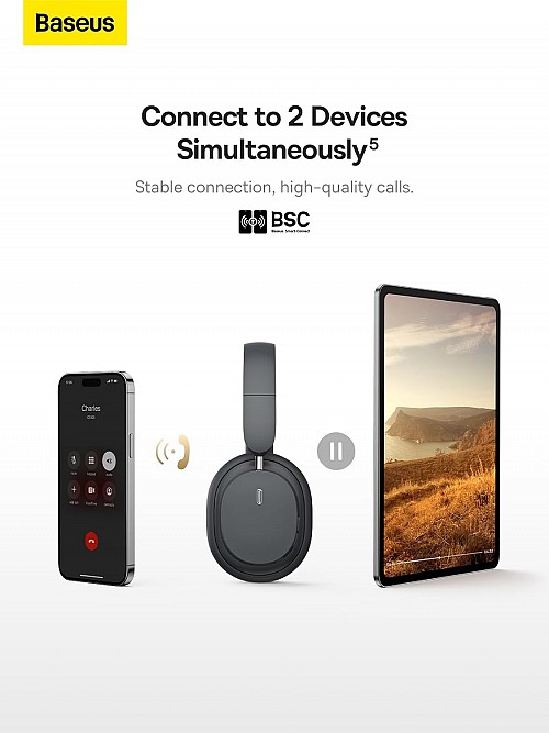 Baseus Wireless Headphones Over Ear Bowie D05 Black
