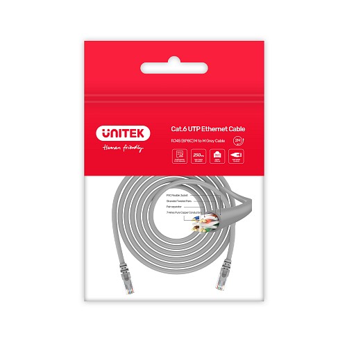 Unitek CAT6 CU Patch Cable 2.0m Grey