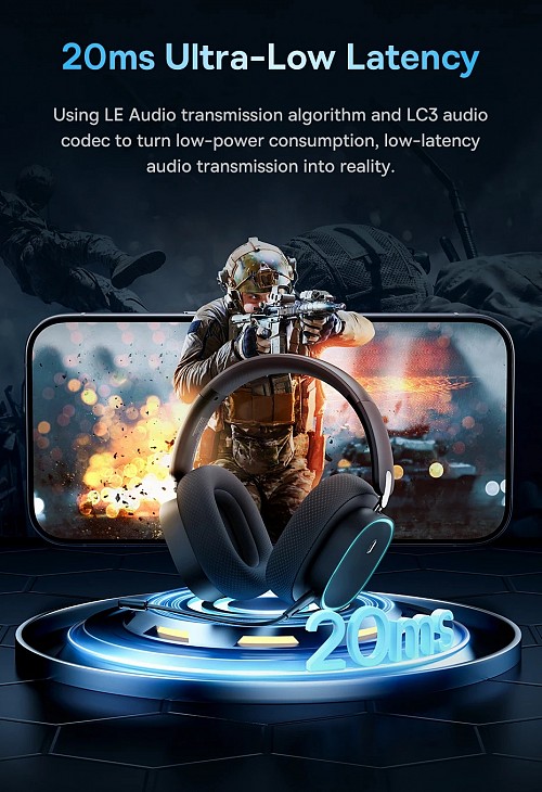Baseus Wireless Headphones For PS5/PC/Switch Gaming AeQur GH02 Black