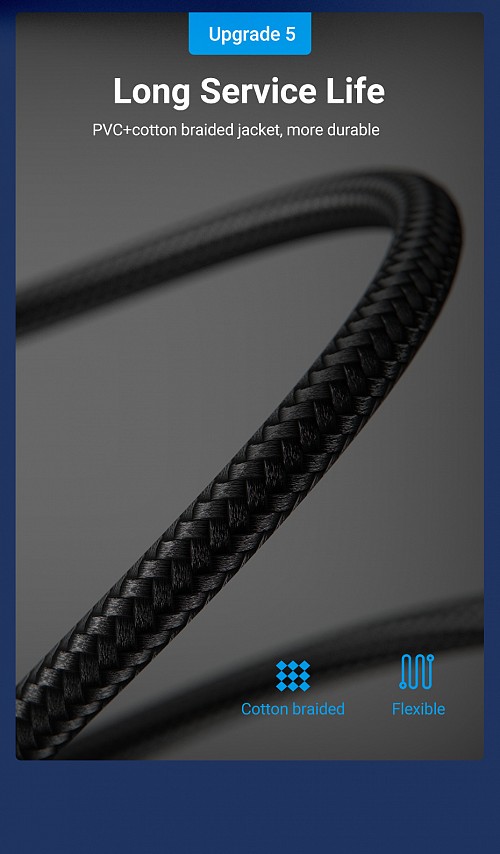 Vention NETWORK Cable CAT8 SFTP Braided 1.0m Black IKGBF
