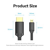 Vention HDMI to HDMI Micro Cable 1.5m AGIBG