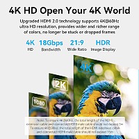 Vention HDMI Cable 2.0 M-F Extension 5.0m AHCBJ