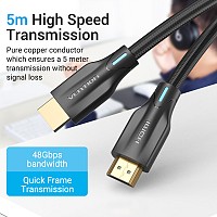 Vention HDMI Cable 2.1 8K Braided 1.0m AAUBF