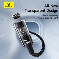Baseus Cable Lightning to USB-C Gem Series 2.0m 20W White
