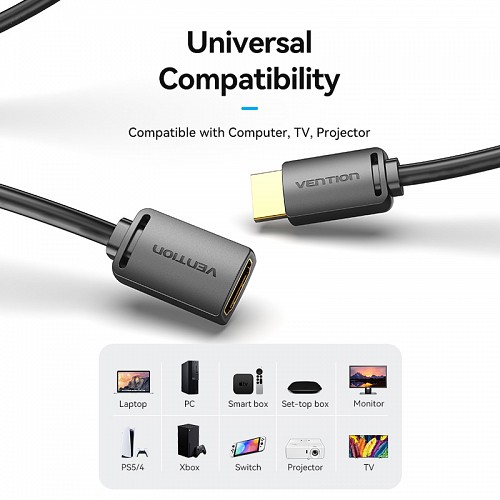 Vention HDMI Cable 2.0 M-F Extension 1.5m AHCBG
